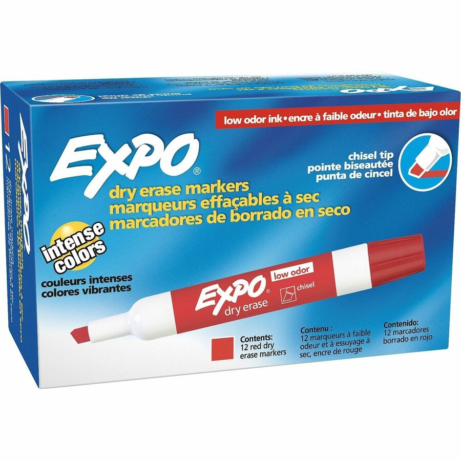 Rubbermaid Large Barrel Dry-Erase Markers - Bold Marker Point - Chisel Marker Point Style - Red - 1 Each = SAN80002