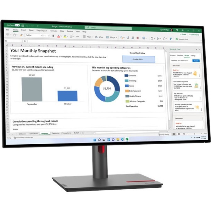 Lenovo ThinkVision P27h-30 27" Class WQHD LCD Monitor - 16:9