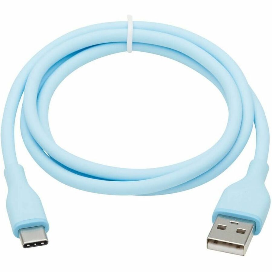 Eaton Tripp Lite Series Safe-IT USB-A to USB-C Antibacterial Cable, USB 2.0, Ultra Flexible (M/M), Light Blue, 3 ft. (0.91 m)