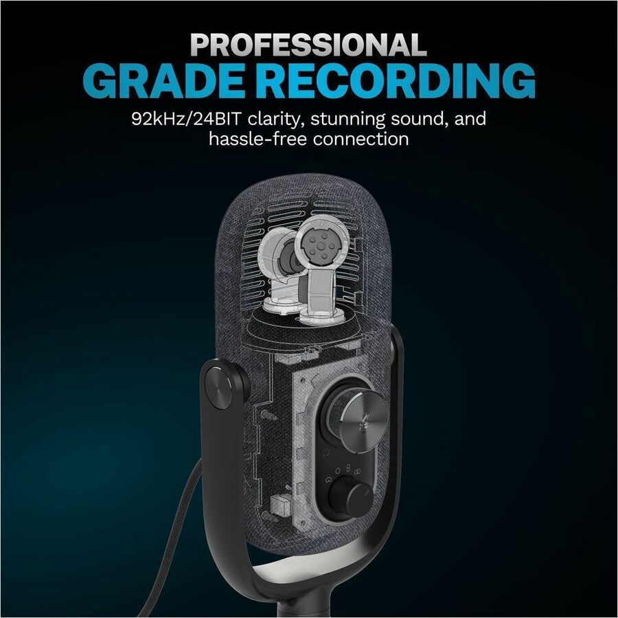 Black EPIC TALK USB desktop microphone for voice calls and content recording — alternate view 1