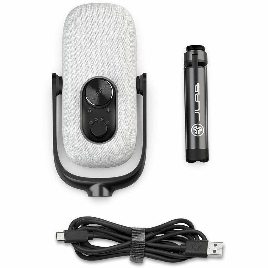 White EPIC TALK USB desktop microphone for meetings and voice recording — alternate view 1