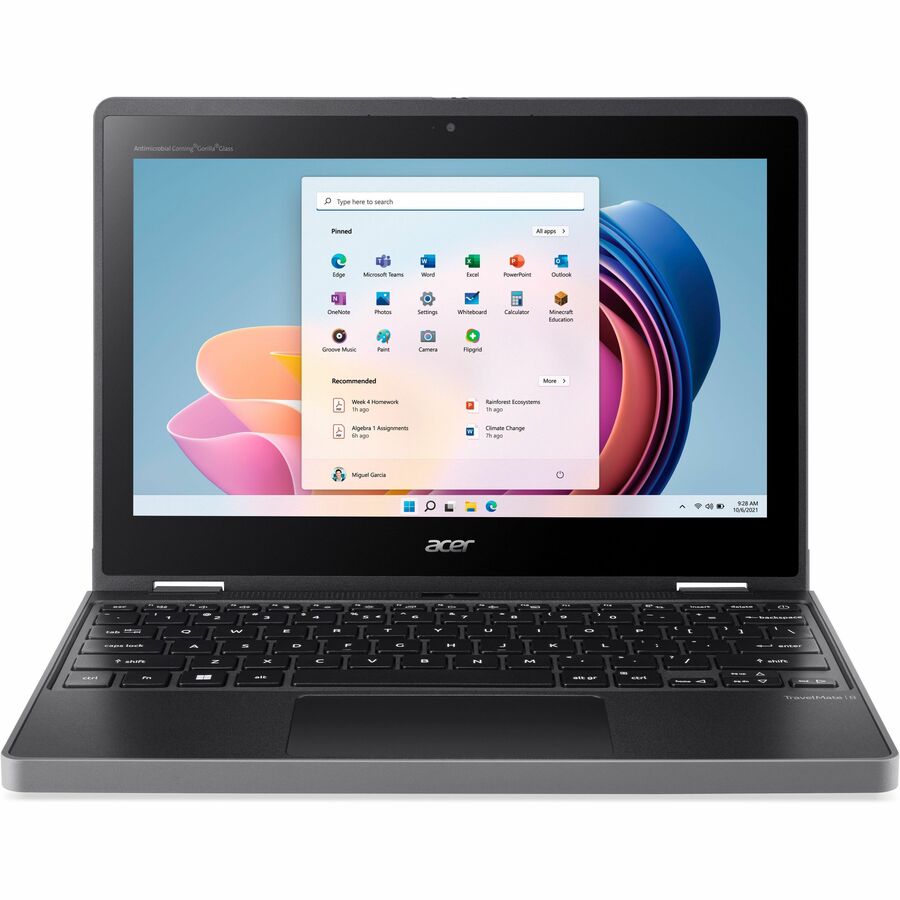 Acer TravelMate Spin B3 B311RN-33 TMB311RN-33-C0JS 11.6" Touchscreen Convertible 2 in 1 Notebook - WXGA - Intel N100 - 4 GB - 128 GB SSD - English Keyboard - Black