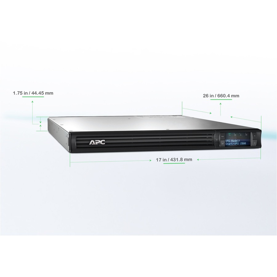 APC Smart-UPS, Line Interactive, 1500VA, Rackmount 1U, 120V