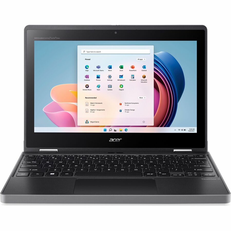 Acer TravelMate Spin B3 TMB311RN-33 TMB311RN-33-C62J 11.6" Touchscreen Convertible 2 in 1 Notebook - WXGA - 60 Hz - Intel N-Series N100 - 8 GB - 128 GB Flash Memory - English Keyboard - Black