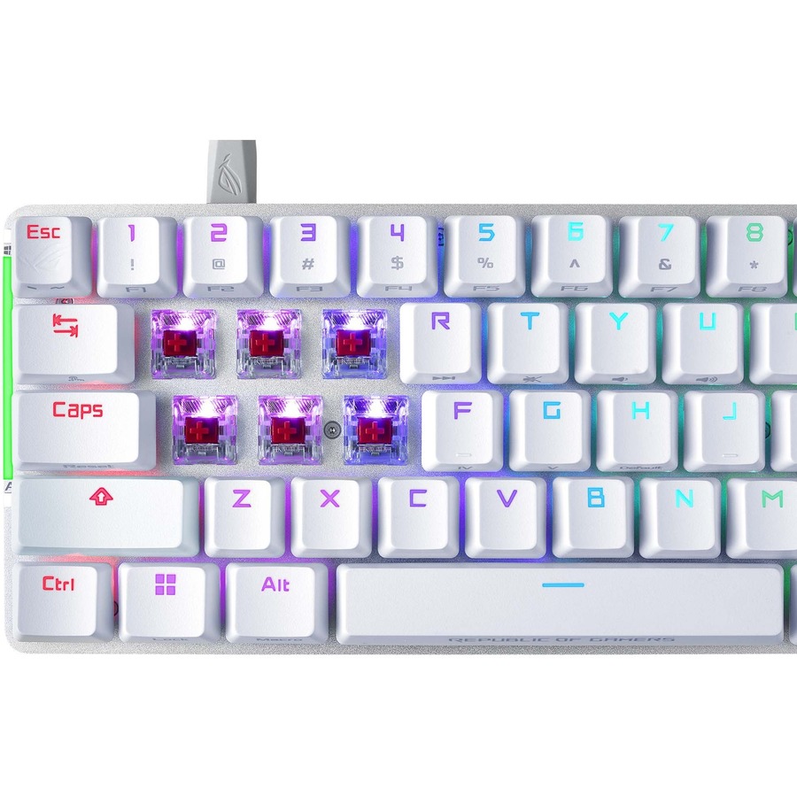 ASUS ROG Falchion Ace NXRD WHT 65% wired RGB mechanical gaming keyboard with white finish — alternate view 1