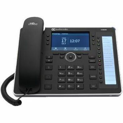 AudioCodes 445HD black IP desk phone with PoE Gigabit Ethernet, integrated Bluetooth, and dual-band Wi‑Fi — alternate view 1