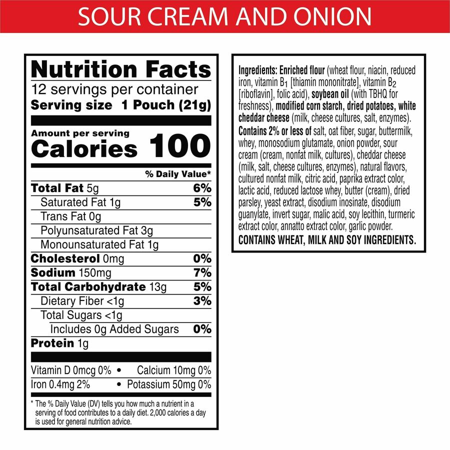 Cheez-It Snap'd Cheddar Sour Cream & Onion Crackers - Cheddar Sour Cream, Onion - 9 oz - 12 / Box