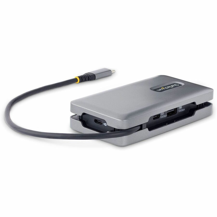 StarTech USB-C Multiport Adapter, 4K 60Hz HDMI/DP, 3-Port USB Hub, 100W PD Pass-Through, GbE, Mini Docking Station, 1ft/30cm Cable