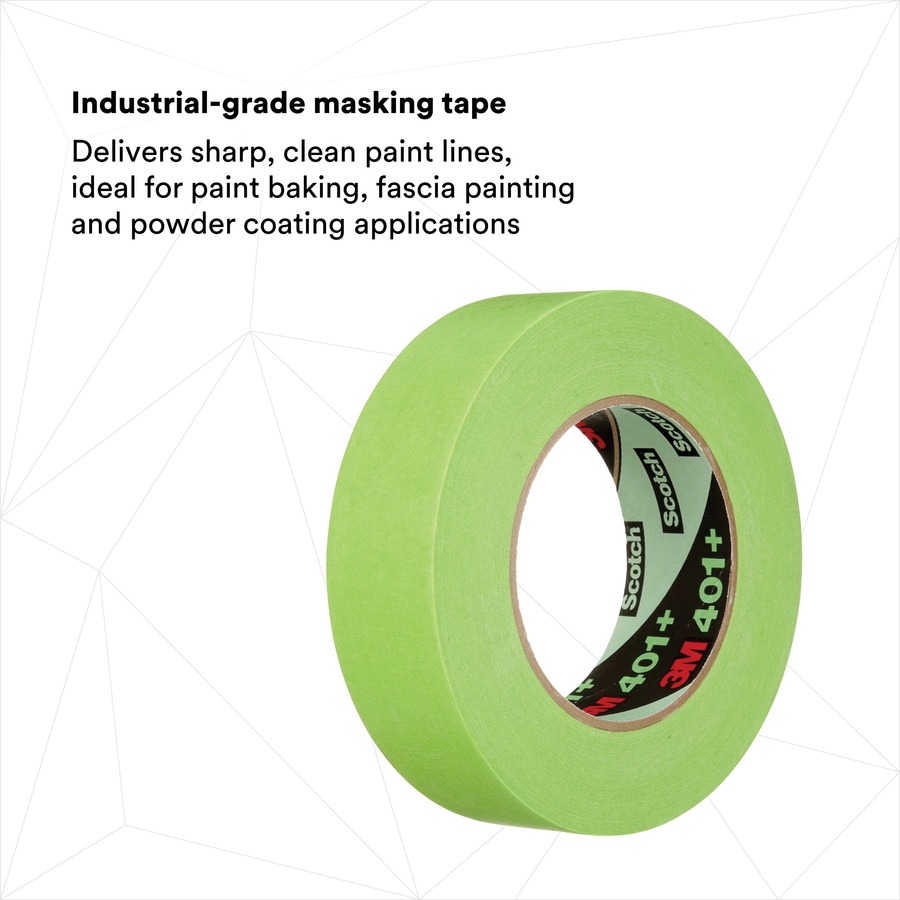 3M 401+ High Performance Masking Tape, 401 Plus, Green, 1/4 x 55M