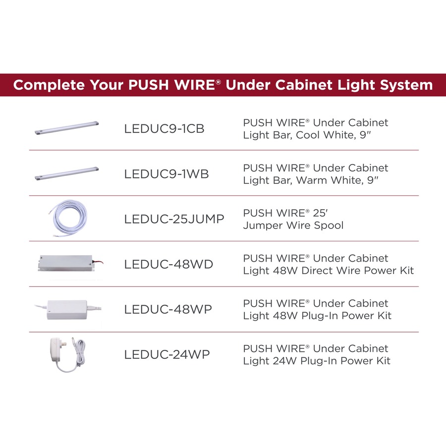 Bostitch Push Wire Under Cabinet Light Bar - LED Bulb