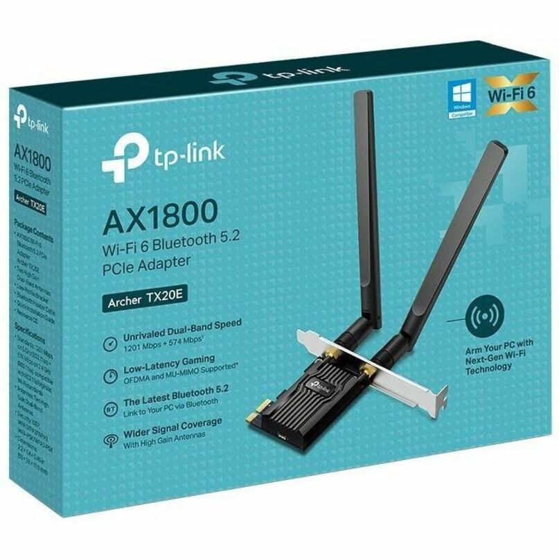 TP-Link Archer TX20E - AX1800 Dual Band Wi-Fi 6 Bluetooth 5.2 PCI Express Adapter