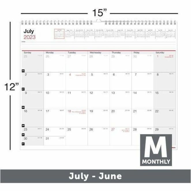 Office Depot® Brand Monthly Academic Wall Calendar, 15" x 12" , 30