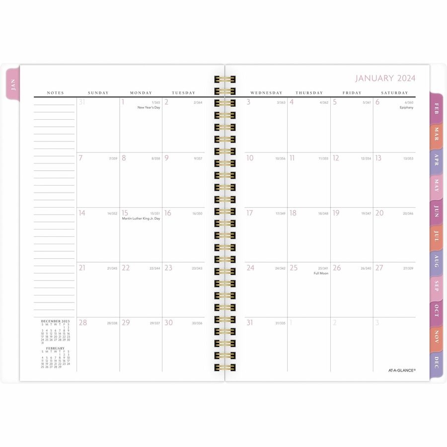 At-A-Glance Badge Collection City of Hope Planner - Small Size - Weekly, Monthly - 13 Month - January 2024 - January 2025 - 5 1/2" x 8 1/2" Sheet Size - Twin Wire - Multi - Paper - Bleed Resistant, Dated Planning Page, Reference Calendar, Durable, Flexibl