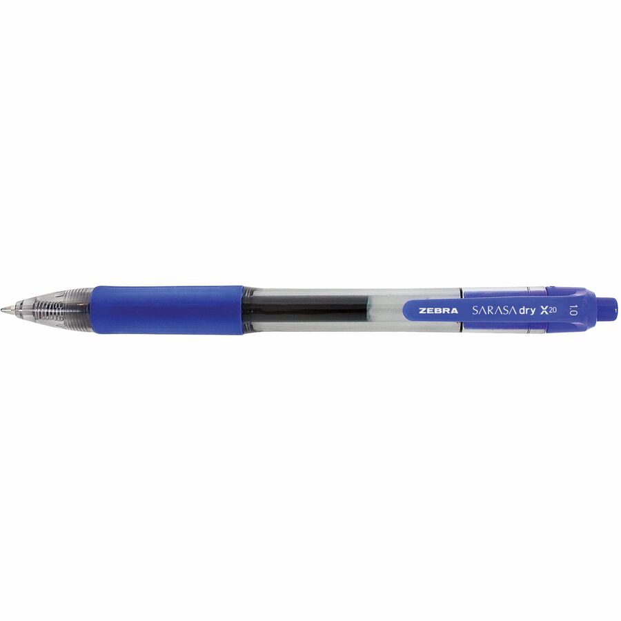 Zebra Pen Sarasa Gel Retractable Pens - Bold Pen Point - 1 mm Pen Point Size - Refillable - Retractable - Blue - Transparent Barrel - Gel Ink Pens - ZEB46620