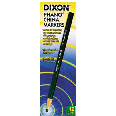 Dixon Phano Non-toxic China Markers - Green Lead, 12/Box - China Markers - DIX00074