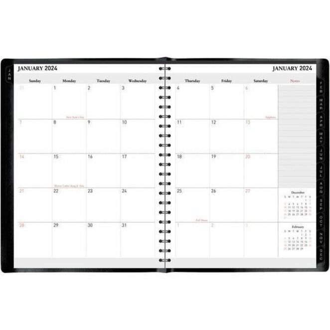 Office Depot Weekly/Monthly Planner, 8" x 11" , Black, January to
