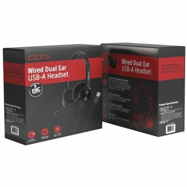 CODi CLARO Wired Stereo Dual Ear Headset