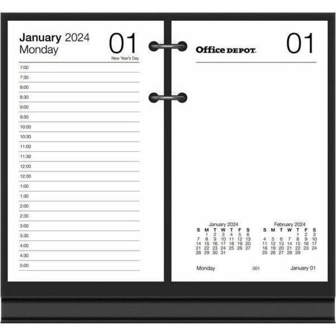 Office Depot Daily Desk Calendar Refill, 31/2" x 6" , White, January