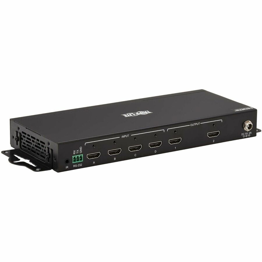 Eaton Tripp Lite Series 4x2 HDMI Matrix Switch/Splitter with Remote Control and Multi-Resolution Support, 4K 60 Hz, HDR, 4:4:4, TAA