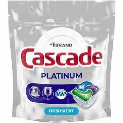 Cascade Platinum Detergent Pacs - Concentrate - Fresh Scent - 21.0 / Pack - 5 / Carton - Green