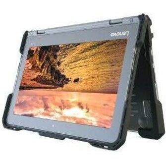 UZBL rugged hard shell case for Lenovo 300e and 500e Chromebook Gen 3 11-inch devices with clear shell and stylus cutout — alternate view 1