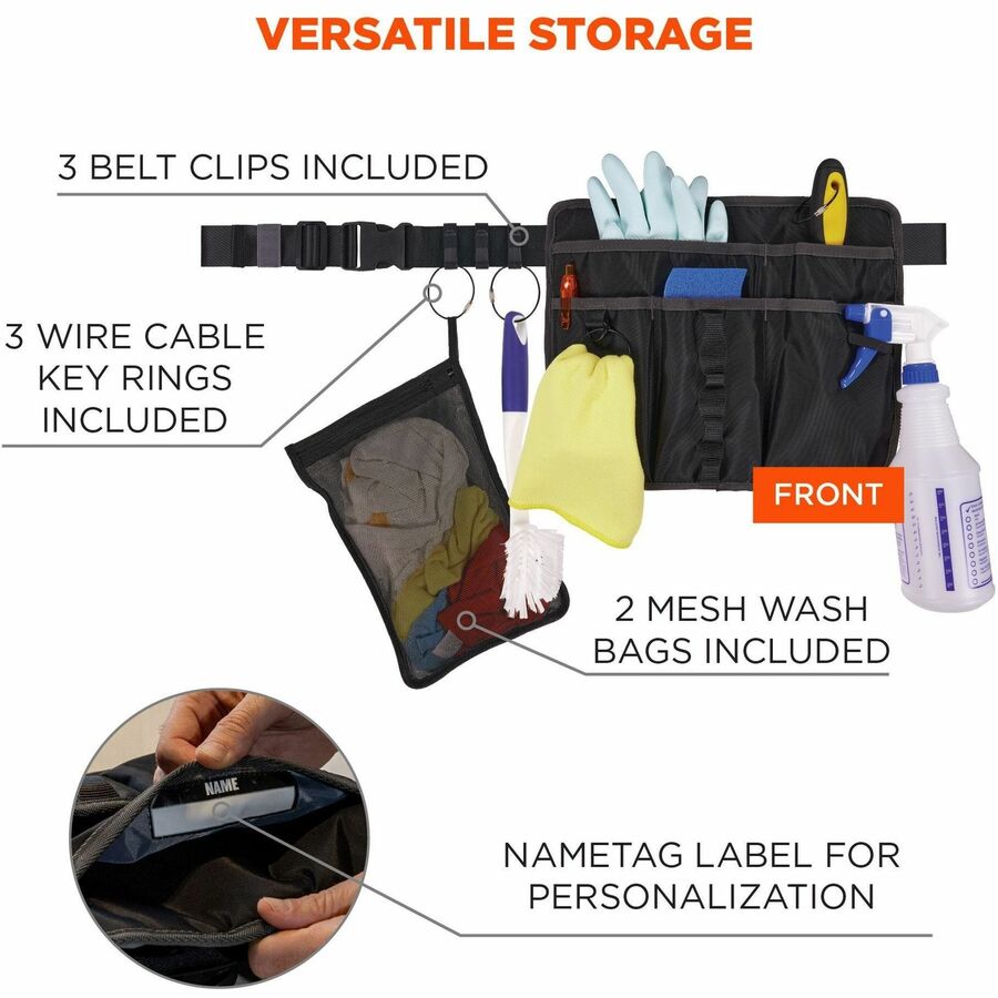 Arsenal 5715 Carrying Case (Pouch) Brush, Cleaning Kit, Towel - Black - Water Resistant Exterior, Abrasion Resistant Exterior, Water Proof, Water Resistant, Abrasion Resistant - Mesh, Nylon, Polyester Body - Waistband, Belt Clip, Ring - 13.5" Height x 11"