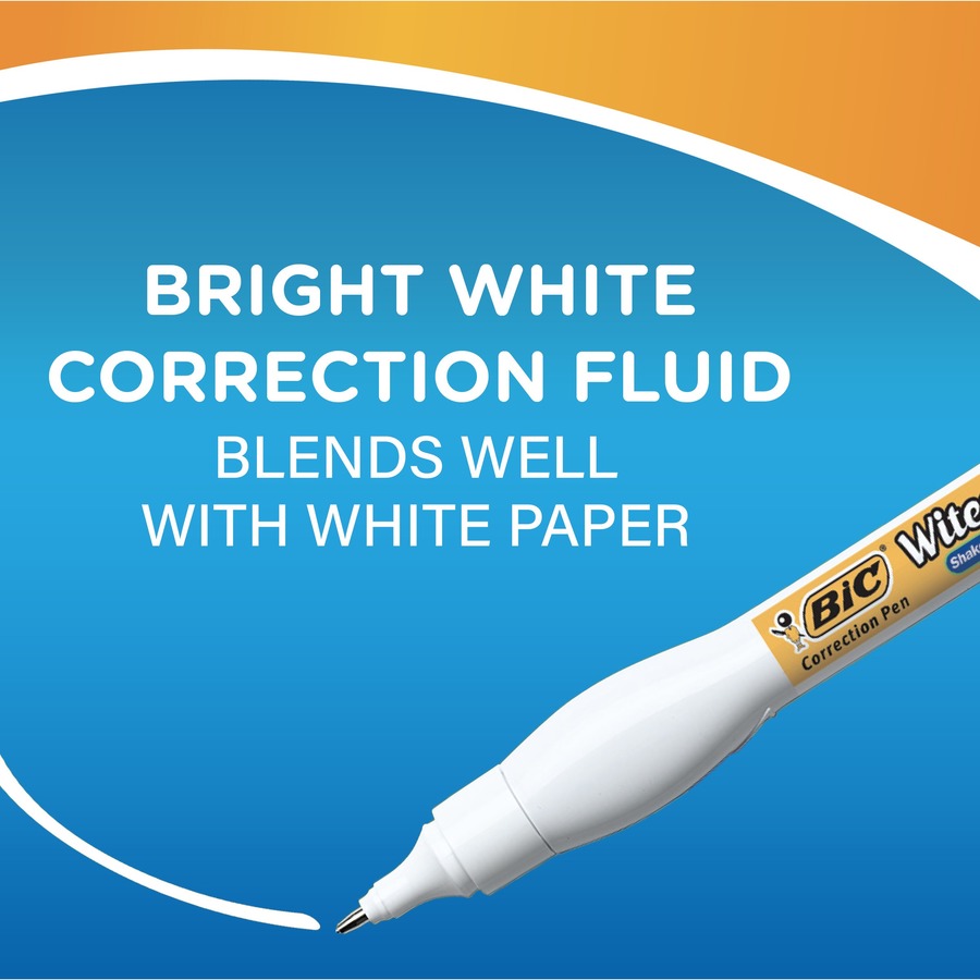 Wite-Out Shake 'N Squeeze Correction Pen - 8 mL - Fast-drying - 2 / Pack - Correction Pens - BICWOSQPP21WHI