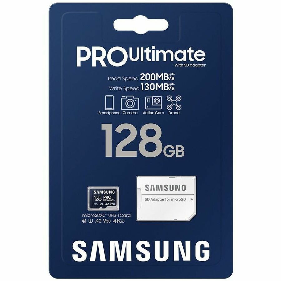 Samsung PRO Ultimate 128 GB Class 10/UHS-I (U3) V30 microSDXC - 1 Pack