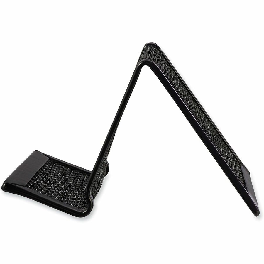 Universal Business Card Holder - Holds 50 x Card - Support 2.25" x 4" Media - 2.1" Height x 3.8" Width x 3.4" Depth - Metal Mesh - Black - 1 Each