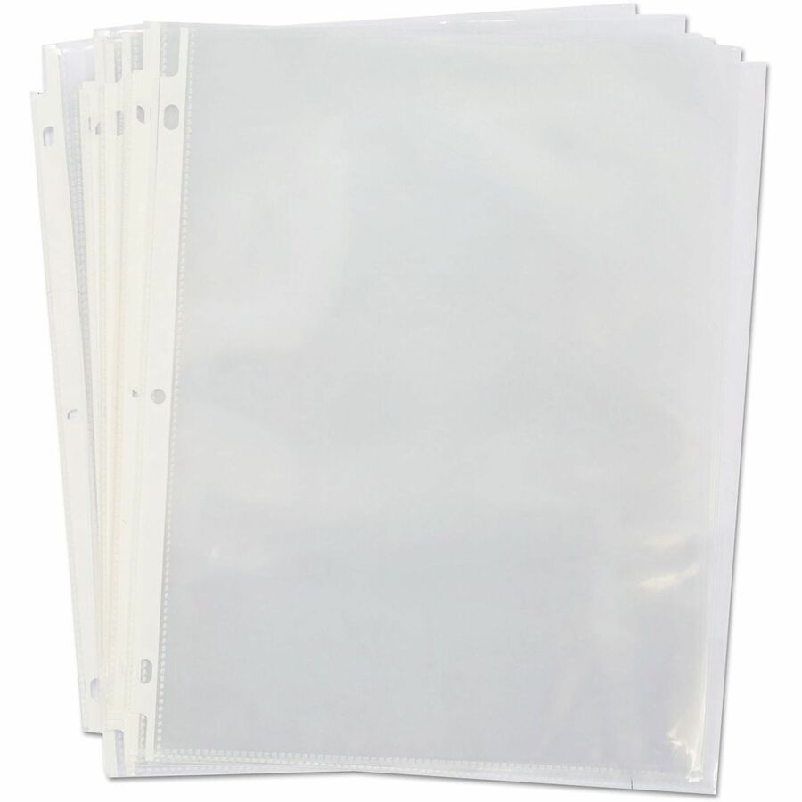 Universal Punched Ring Binder Sleeves - 2 x Sheet Capacity - For Letter 8 1/2" x 11" Sheet - 3 x Holes - Ring Binder - Top Loading - Clear - Polypropylene - 50/Pack - 1 Pack