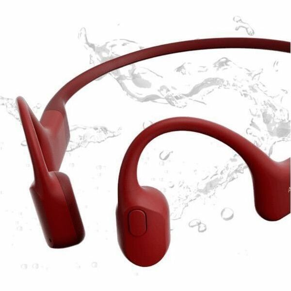 SHOKZ OpenRun BT Bone Conduction Open-Ear Endurance Headphones, Red