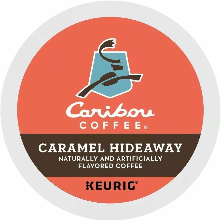 Picture of Caramel Hideaway K-Cup coffee, Caramel flavored, Medium roast, 24 K-Cups per box, Kosher, Rainforest Alliance, 24 EA/BX