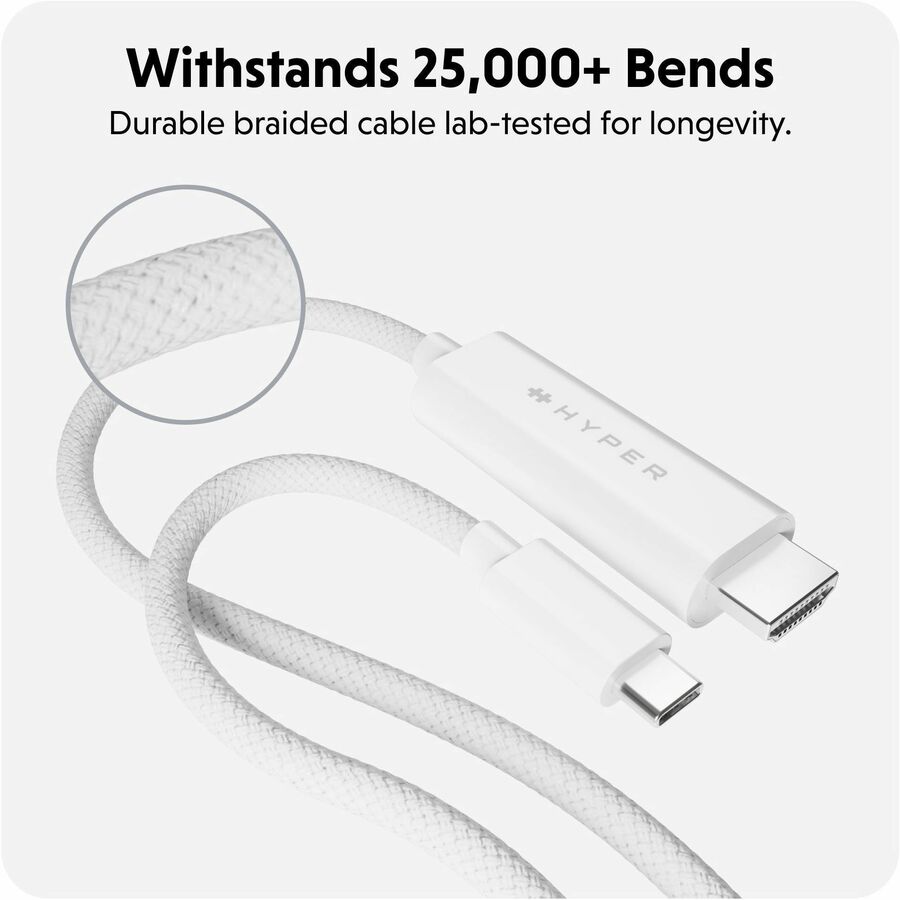 Hyper HyperDrive USB-C to HDMI 4K60Hz Cable - White