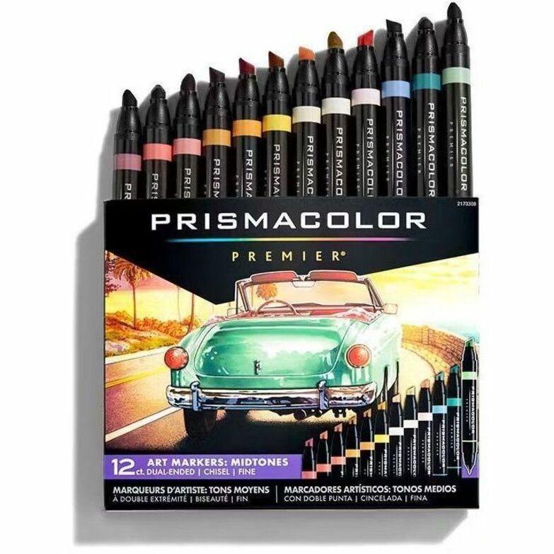 Prismacolor Premier Dual-Ended Art Marker Sets, Fine and Chisel Tip