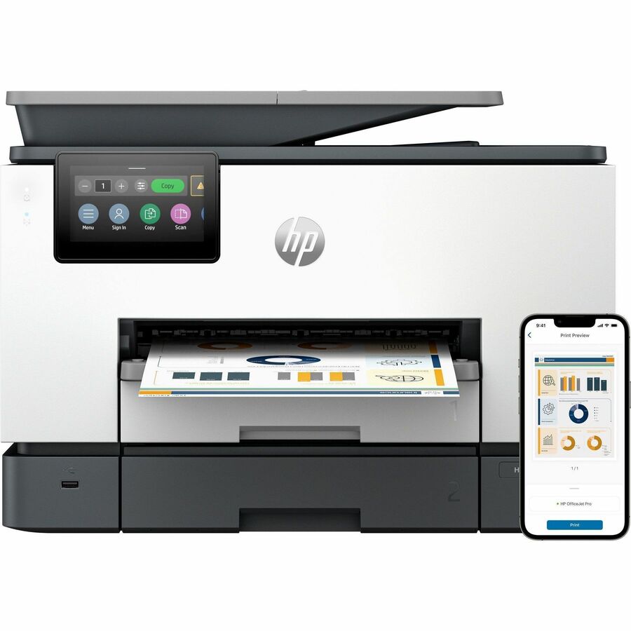 HP Officejet Pro 9130b Wired & Wireless Inkjet Multifunction Printer - Color - Cement