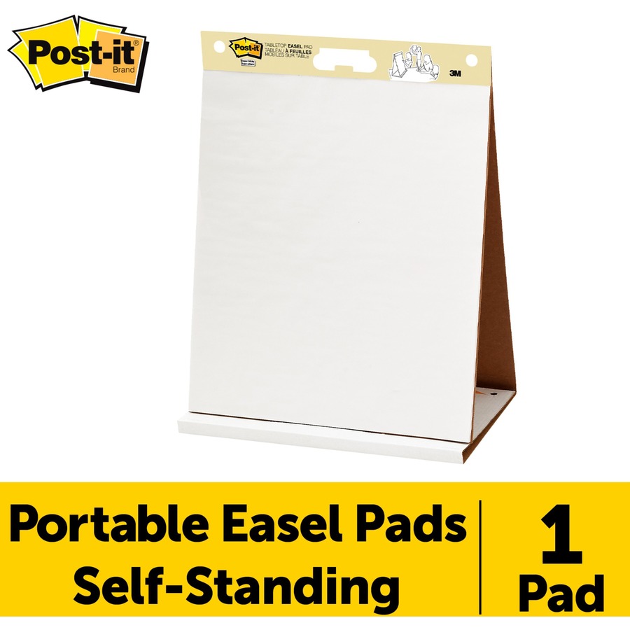 3M Post-it Tabletop Easel Pad - 20 Sheets - Plain - 18 lb Basis Weight - 20" x 23"20" (508 mm) - White Paper - Bleed Resistant - 1Each - Easel Pads - MMM563R