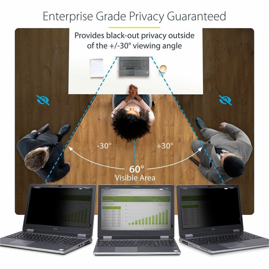 StarTech 16-inch 16:10 Flip-Up Privacy Screen w/Touch, Anti-Glare Privacy Filter, Laptop Monitor Screen Protector, Blue Light Filter