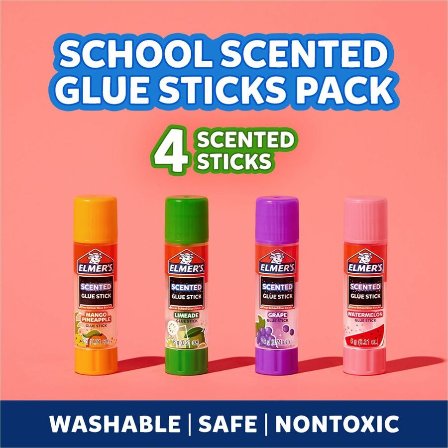 Elmer's Scented Glue Sticks - 0.21 oz - 4 / Pack - Tropical Mix