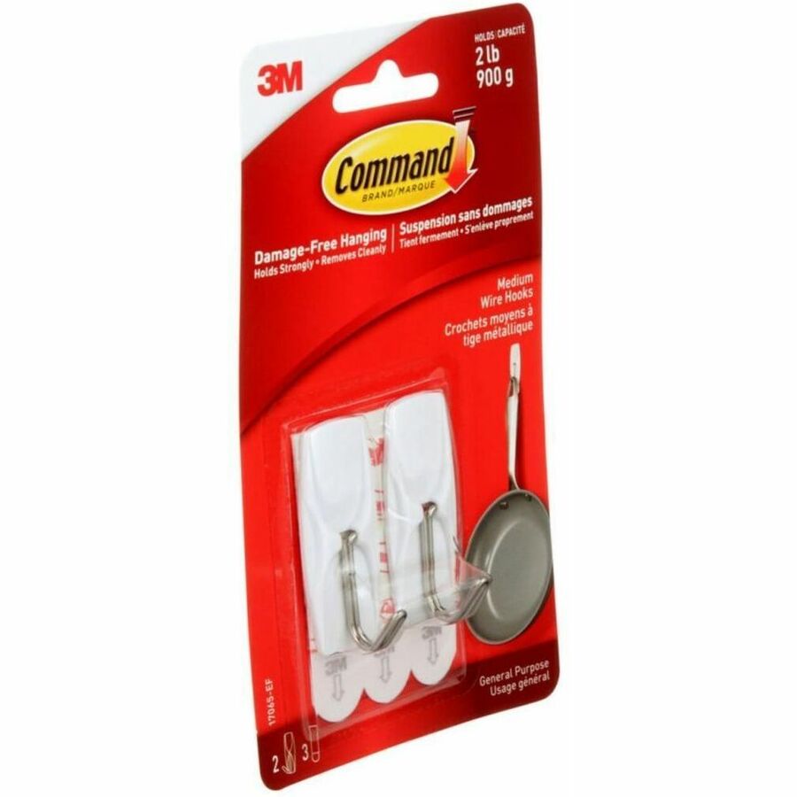 Command Hook - 2 Hooks - 2 Medium Hook - 907.2 g Capacity - 2.16
