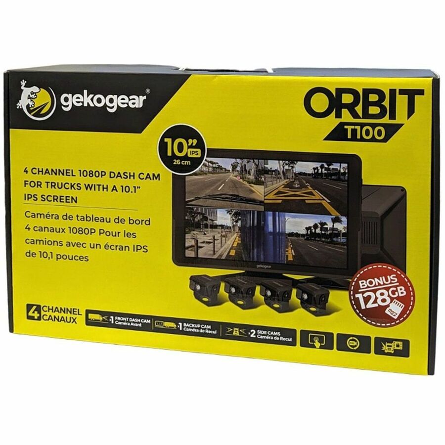 Adesso ORBIT T100 4 channel dash cam for trucks with 10.1-inch display and multi-camera recording — alternate view 1
