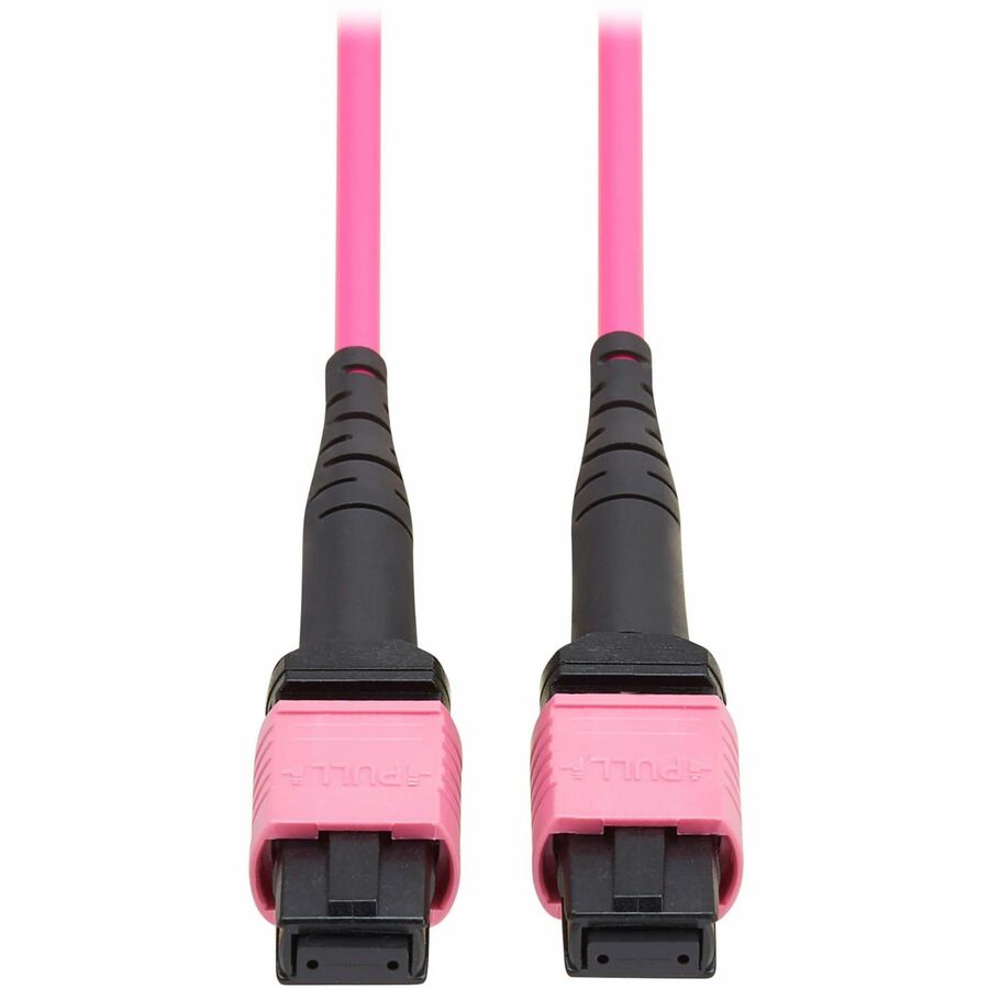 Eaton Tripp Lite Series 100G Multimode 50/125 OM4 Fiber Optic Cable (12F MTP/MPO-PC F/F), OFNP, Magenta, 2 m (6.6 ft.), TAA