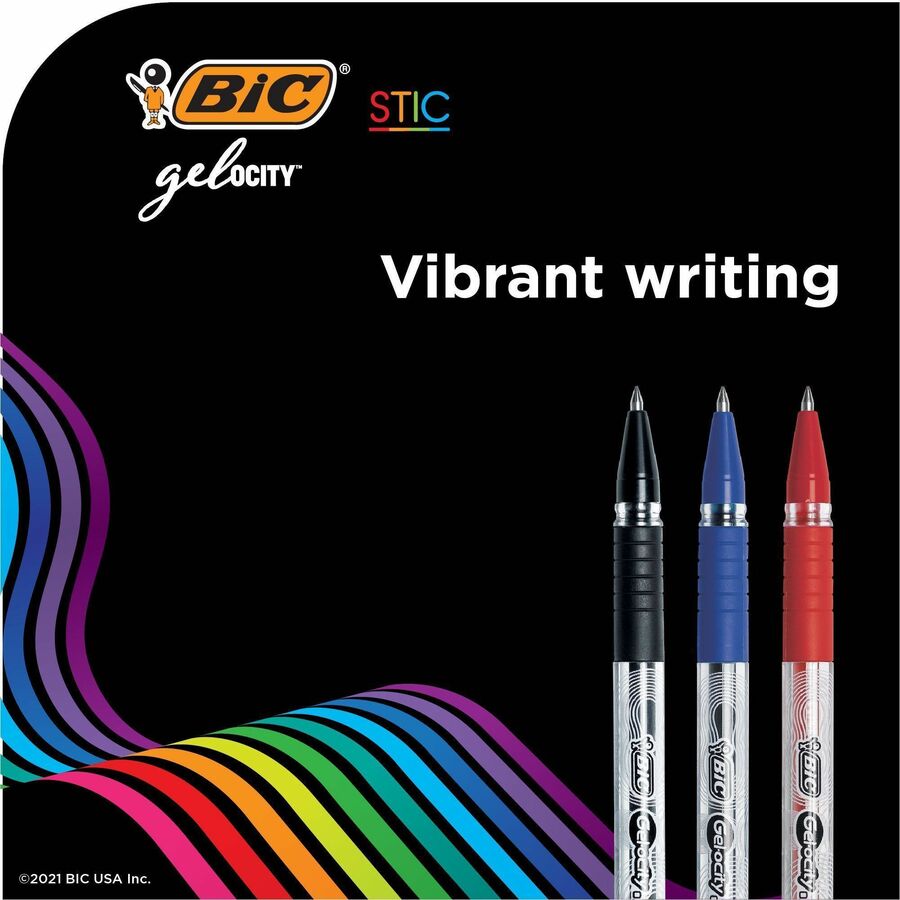 BIC Gel-ocity Smooth Stic Gel Pen, Medium Point (0.7 mm), Assorted Colours, 14-Count, Vibrant and Smooth Gel Ink Pens