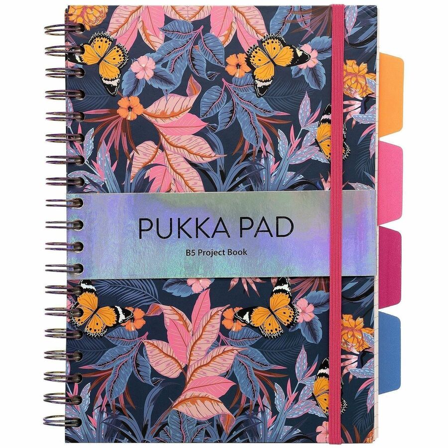 Pukka Pads - Cahier de projets Bloom B5 à couverture rigide - Paquet de 3 vari&eacute;s