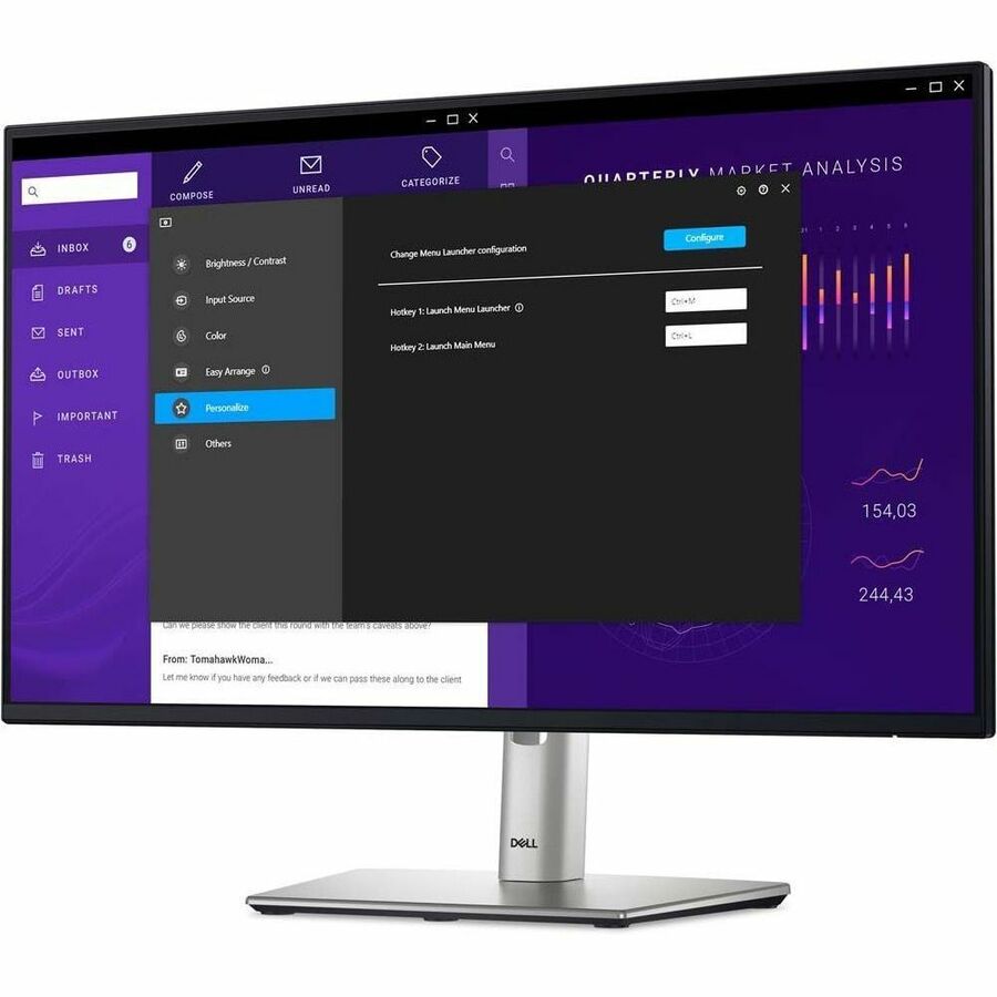 Dell P2425H 24-inch Full HD IPS business monitor with adjustable stand — alternate view 1