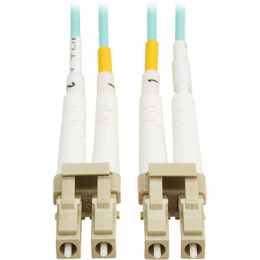Eaton Tripp Lite Series 10Gb/40Gb/100Gb Duplex Multimode 50/125 OM4 LSZH Fiber Patch Cable (LC/LC), Aqua, 3M (9.8 ft.), TAA