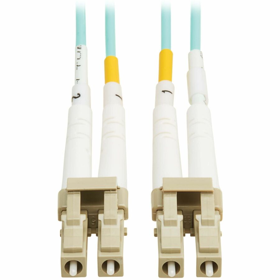Eaton Tripp Lite Series 10Gb/40Gb/100Gb Duplex Multimode 50/125 OM4 LSZH Fiber Patch Cable (LC/LC), Aqua, 1M (3.3 ft.), TAA
