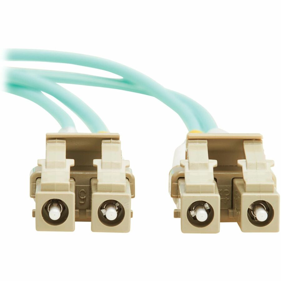 Eaton Tripp Lite Series 10Gb/40Gb/100Gb Duplex Multimode 50/125 OM4 LSZH Fiber Patch Cable (LC/LC), Aqua, 10M (32.8 ft.), TAA