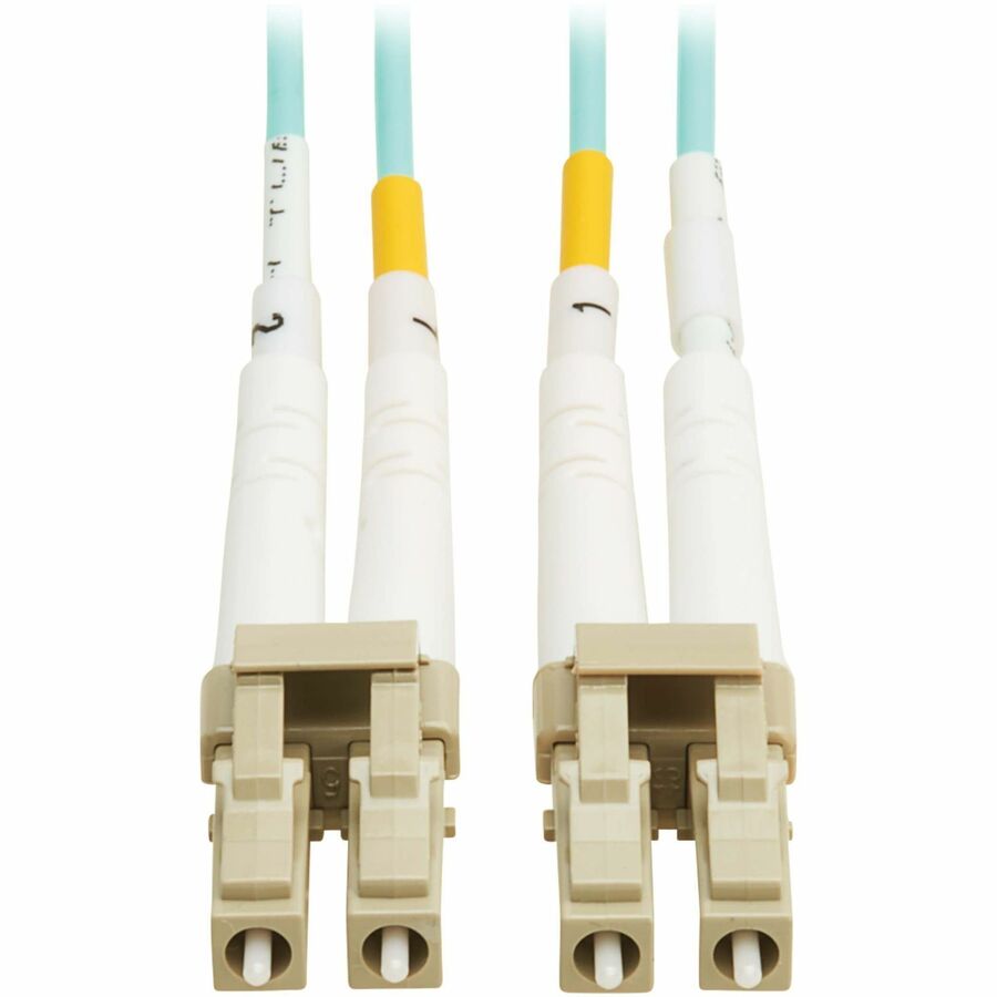 Eaton Tripp Lite Series 10Gb/40Gb/100Gb Duplex Multimode 50/125 OM4 LSZH Fiber Patch Cable (LC/LC), Aqua, 5M (16.4 ft.), TAA