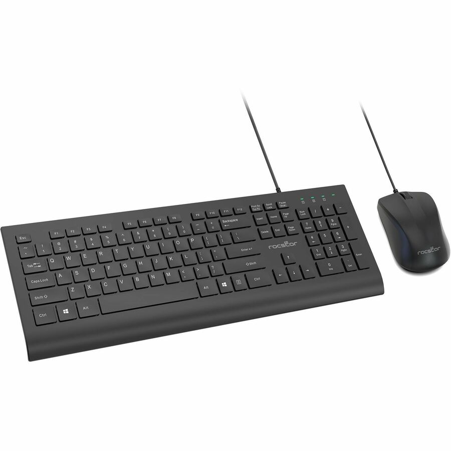 Rocstor Premium CK1 Wired USB Keyboard Mouse Combo Set