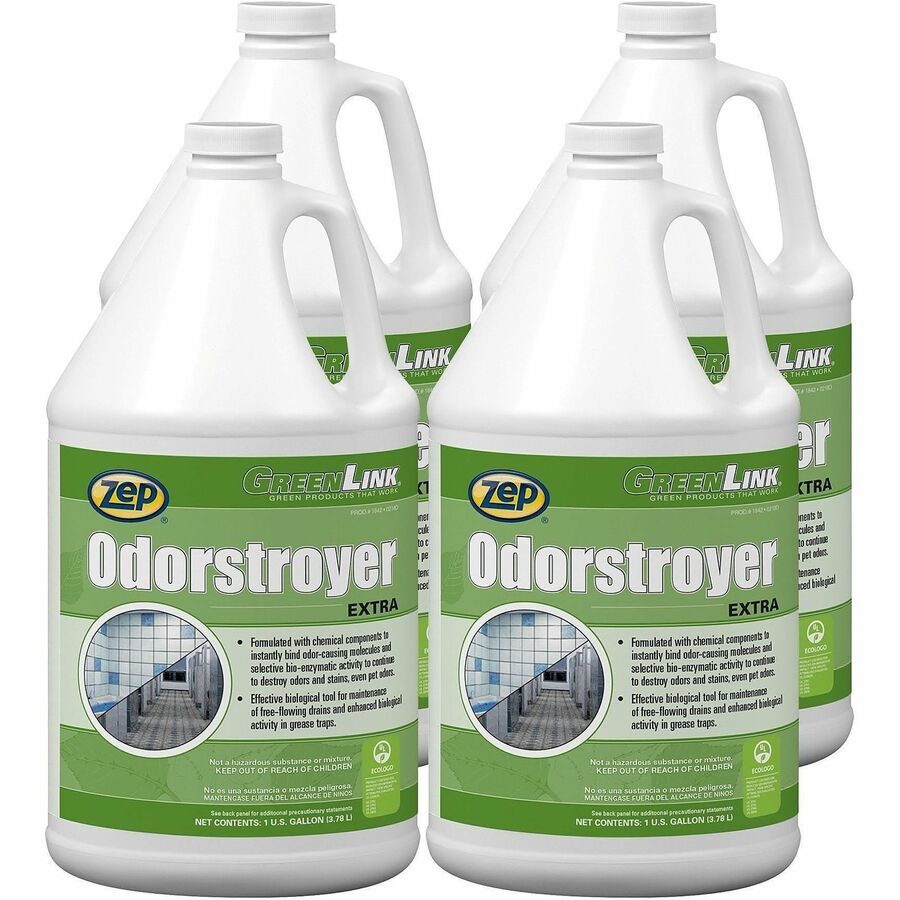 Zep Commercial Odorstroyer Extra - For Multi Surface, Multipurpose - Ready-To-Use - Liquid - 128 fl oz (4 quart) - 7.2 to 8.2 pH - Pleasant Scent - Recommended For: Pet Urine Odor Remover, Odor Remover, Stain Remover, Soil Remover, Spot Remover - Enzyme A